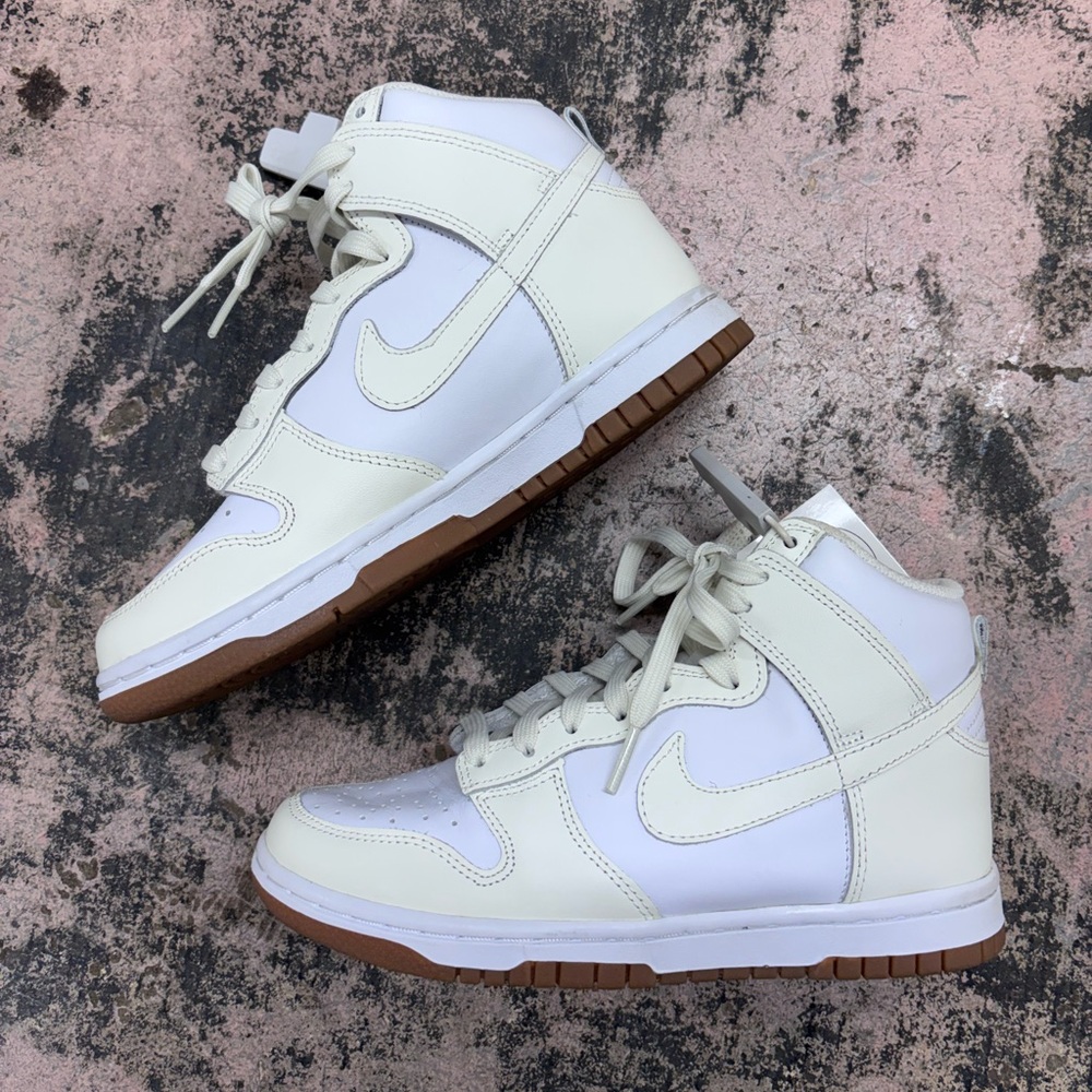 Nike Dunk Women's High Sail Gum Sneakers - White and Cream